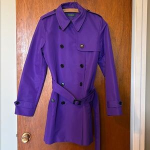 Lauren Ralph Lauren trench coat, purple, medium petite